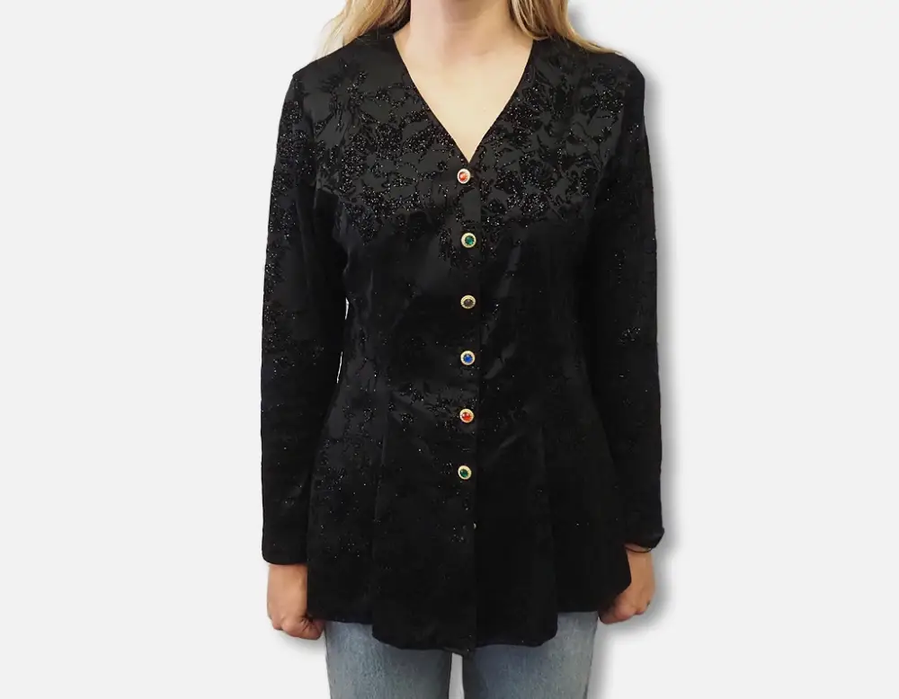 Blusa velvet glam modelo frente
