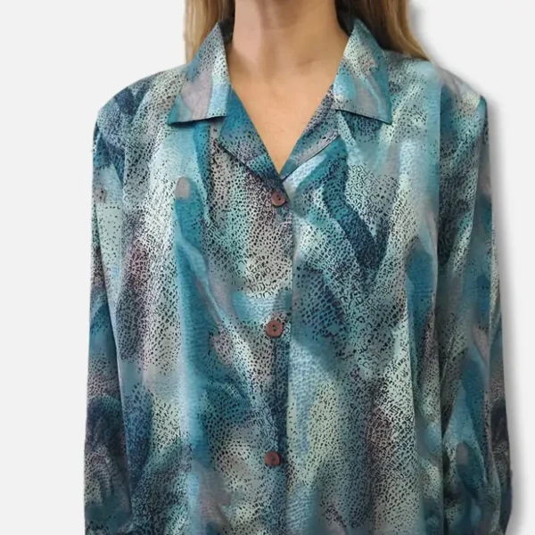 Camisa Blue Animal Print