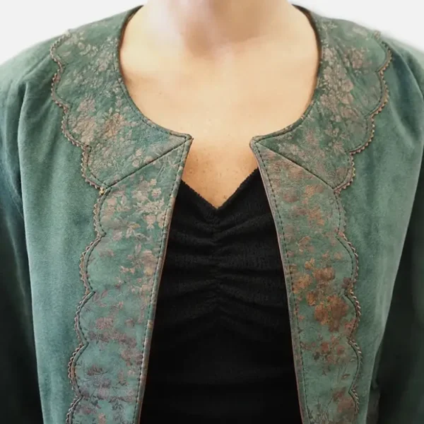 Chaqueta Suede Flowers