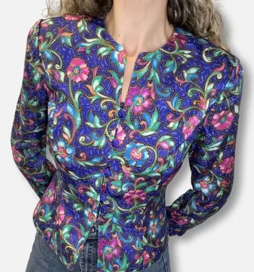 Chaqueta Seda Flores