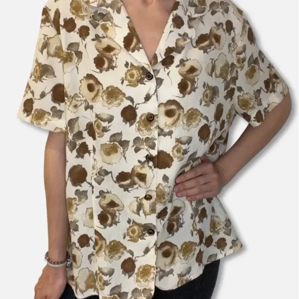 Camisa Brown Flowers