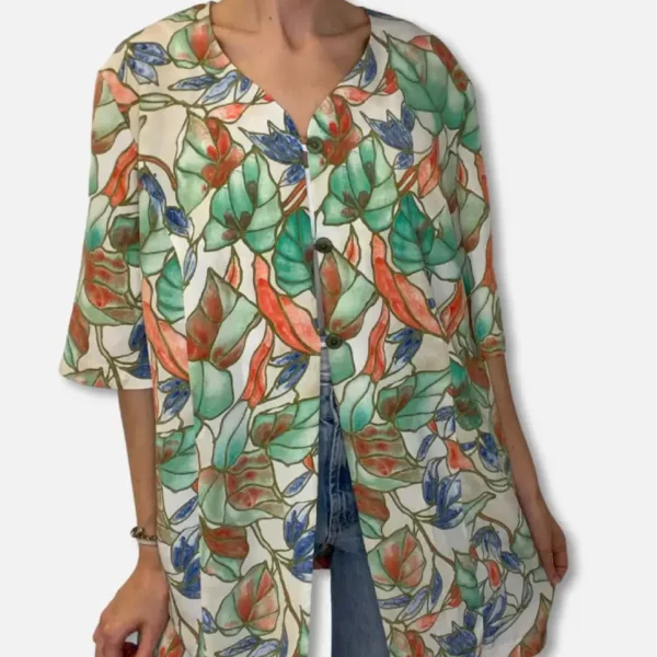Camisa Larga Floral