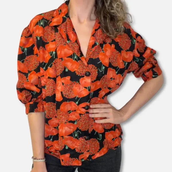 Camisa Floral Roja